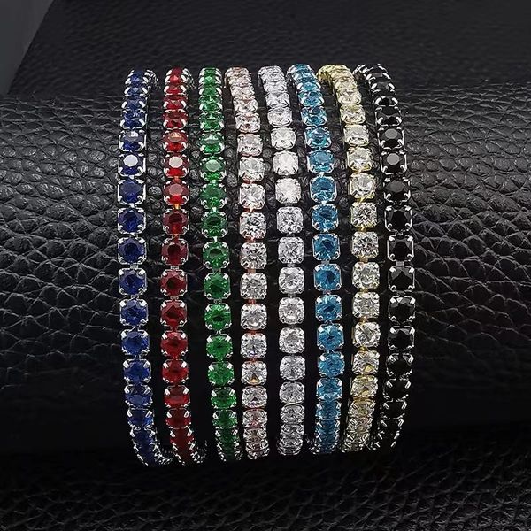 

tennis luxury trendy couple 4mm micro inlaid crystal zircon 2022 summer new men homme jewelry accessories bracelet for women drop del smttg, Golden;silver