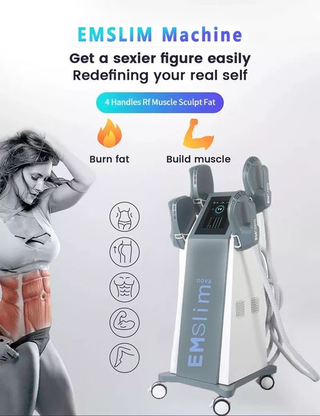 

4 handles ems slimming muscle stimulation sculpt machine fat burner pelvic floor muscle build equipment with rf emslim neo body lose weight
