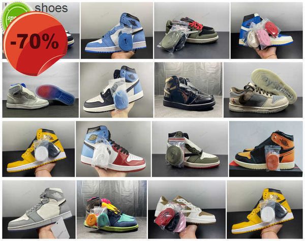 

2022 travis scotts high 1 1s mens basketball shoes university blue electro orange dark mocha chicago twist turbo green unc igloo women