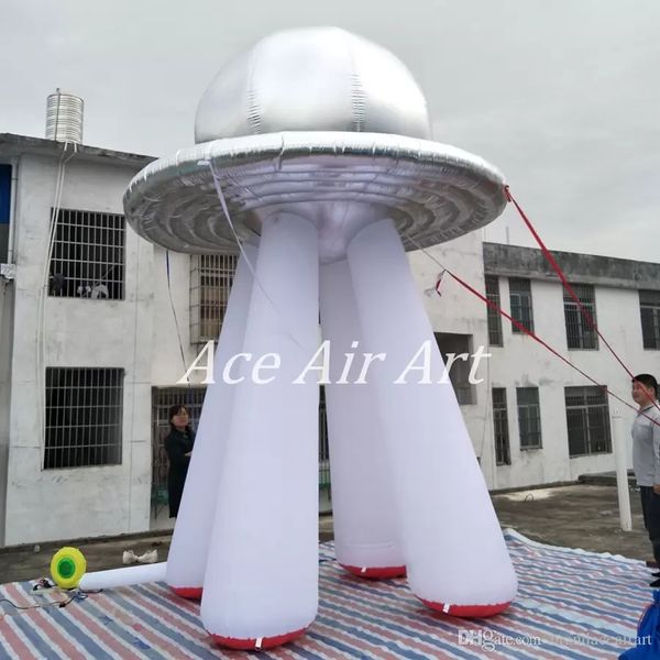 

4.5 m tall amazing giant inflatable ufo dome silver flying saucer dome for event decorations