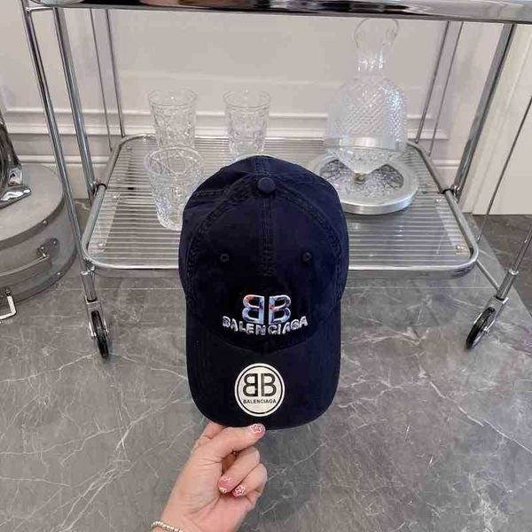 

designer b cap hat original balenciga caps korean hat classic paris washed vintage baseball men's foreign embroidered duck, Blue;gray