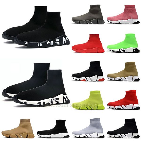 

designer boot mens women fashion graffiti 2.0 triple black white beige chestnut brown knit ankle boots big size 12 booties eur 46 sock shoes