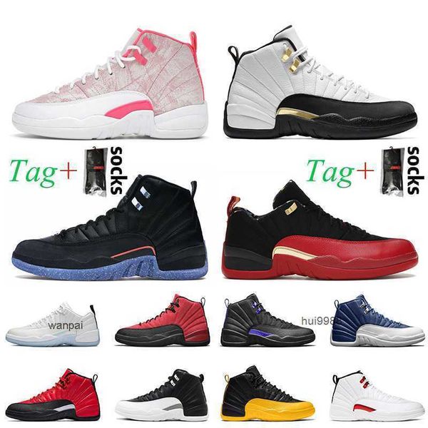

jumpman 12 women men 12s basketball shoes jordon playoffs royalty utility low easter sneakers arctic punch pink twist university gold jordon, Black