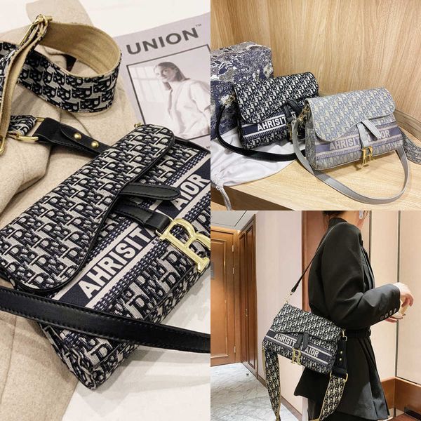 

clearance bag women new fashion canvas embroidery sling shoulder underarm bag wide strap messenger handbags