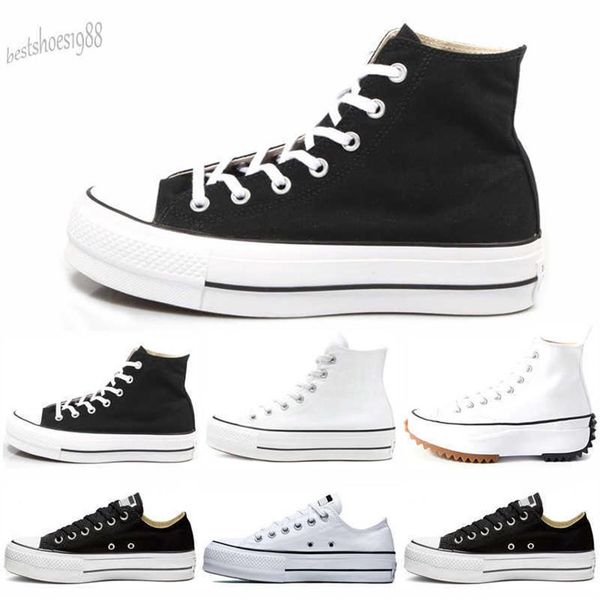 

chuck all star women shoes platform clean high low heel black sneakers casual fashion eur 35-40208e