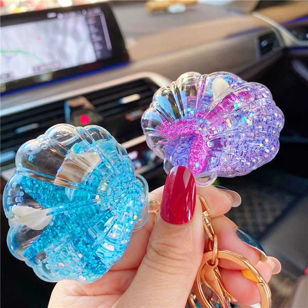 

keychains creative ins starfish floating bottle acrylic into oil quicksand car keyring student backpack small pendant cartoon key chain pvc, Silver