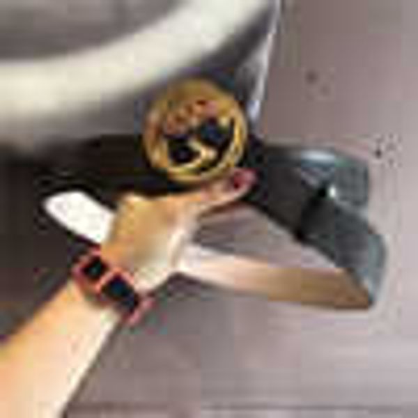 

5a brand belts white check mens belt leather belt with snake buckle, Black;brown