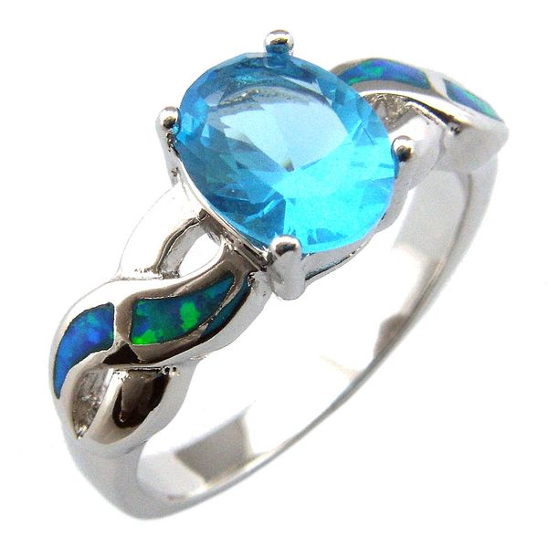 

fashion blue opal ring aquamarine stone ring new designs mexican, Golden;silver