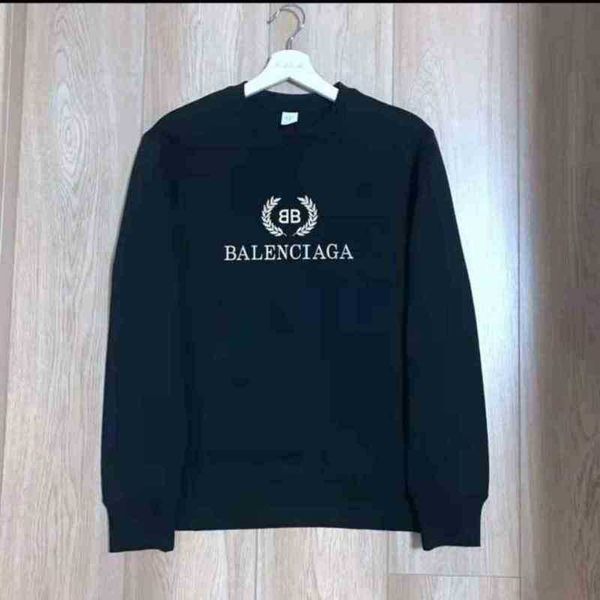 

men's hoodie balenciga designer hoodies fashion paris home double wheat ear round neck pure cotton sweater autumn loose mens womens lov, Black