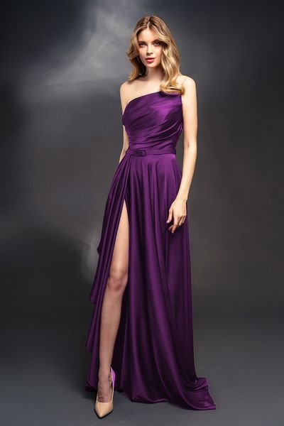 

red evening dress dubai high slit strapless one shoulder elegant long prom party gowns back zipper women formal customize dresses, Black;red