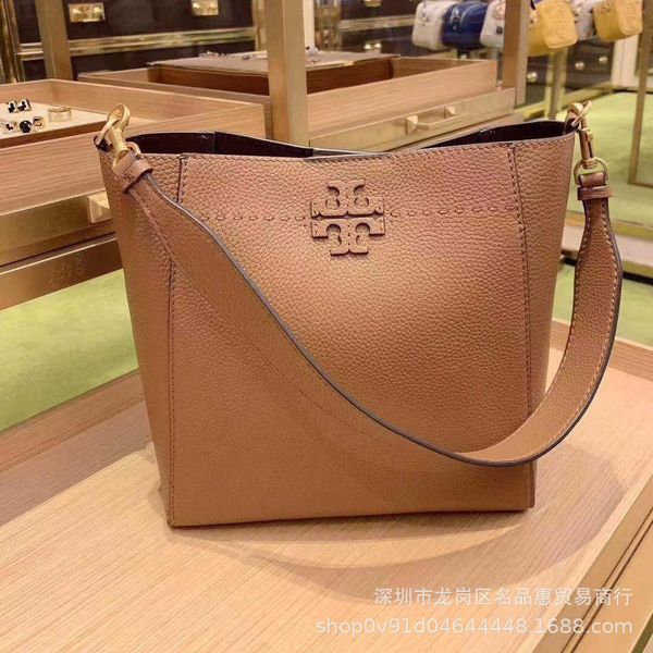 

shoulderbags fashion designer bags torysburchs handbag leather tb trend new lychee grain cow leather bucket bag fashion leisure deformatio