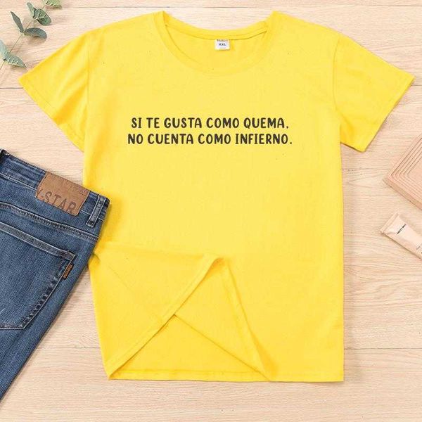 

camiseta de t shirt mujer spanish letter print womens t-shirts short sleeve, White