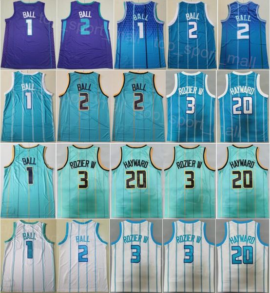 

man earned basketball lamelo ball jersey 2 terry rozier iii 3 gordon hayward 20 team black blue green purple white city association classic, Black;red