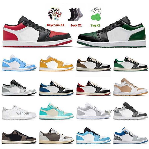 

jumpman 1 low women mens basketball shoes 1s lows tropical teal sandy beige mighty hemp white reverse mocha fragment bred toe green tie dye, Black