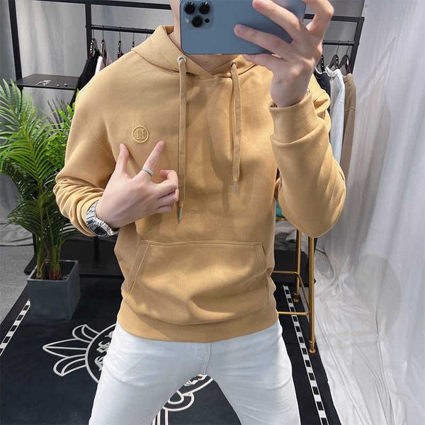 

herm designer hoodie mens sweatshirt cotton hooded sweater men jacket women pullover coat casual hoody fashion embroidery loose hoodies 4xl, Black