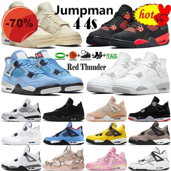 

2022 jumpman 4 4s og university blue mens basketball shoes sail oreo fire red thunder white cement black cat bred infrared wild things men