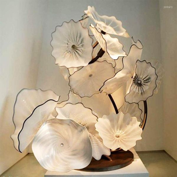 

Lamps Floor LONGREE LEDTable Lamp Murano Glass Flower Art Standing Sculpture For Living Bedroom Nordic Decoration Desk Light Home Indoor