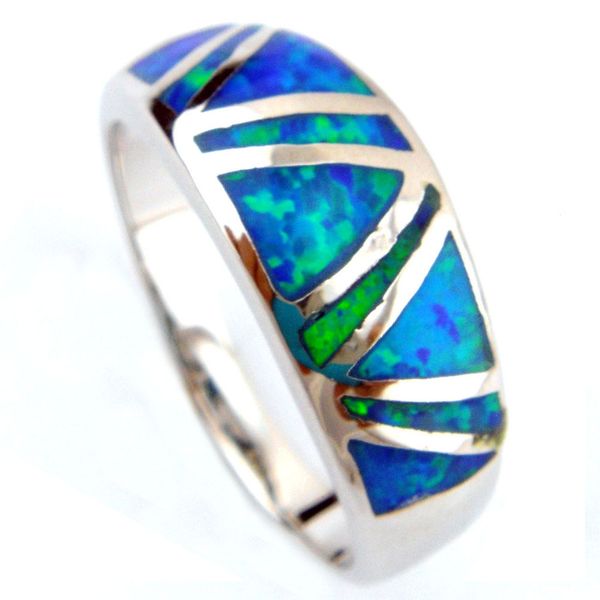 

fashion blue opal rings plain new designs latest new arrival, Silver