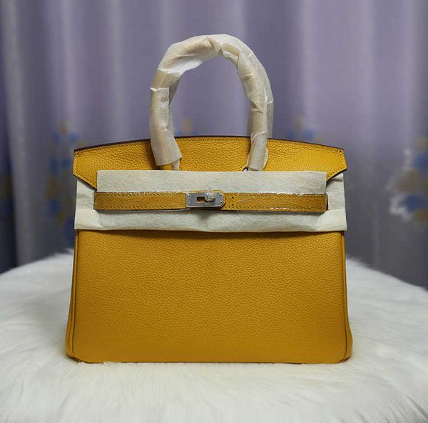 

fashion bag birkins leather herme handbags high texture leather women togo lychee grain layer cow hand 25 30 35