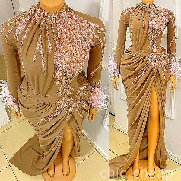 

2022 arabic aso ebi mermaid luxurious prom dresses beaded crystals evening formal party second reception birthday engagement gowns dress xj6, Black