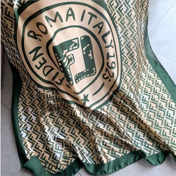 

womens summer artificial letter spring and autumn new silk satin shawl scarf travel sun protection beach towel no 3228f, Blue;gray