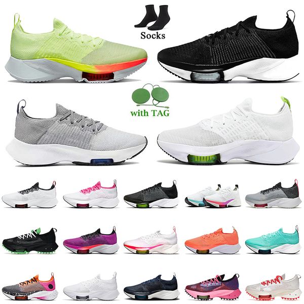 

zoomx tempo next% fly running shoes knit sneakers barely volt black white hyper violet glacier blue solar pink pink glow bright mango grey w