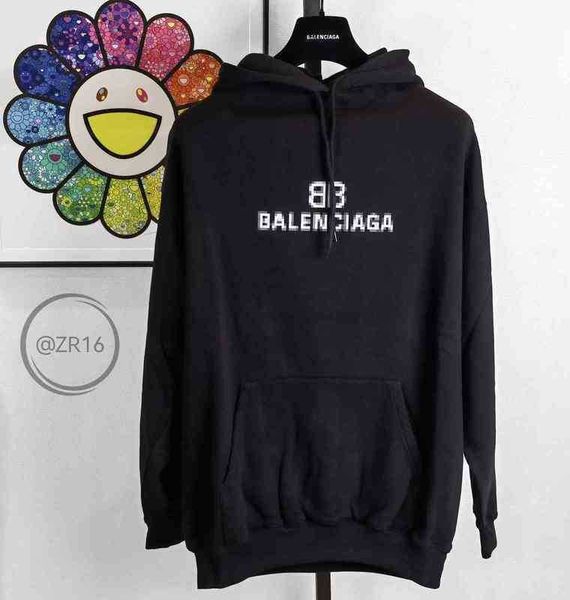

black designer hoodies trendy balencigas grey letter printed hoodie