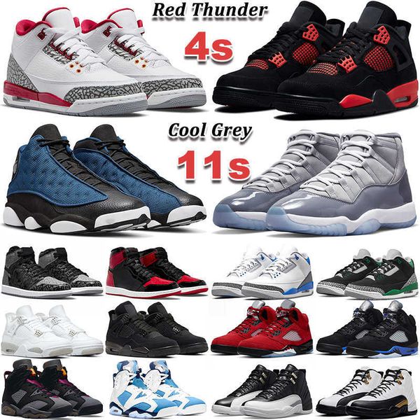 

2022 men basketball shoes 1s bred patent pine green 4s cardinal red thunder 5s moonlight 6s unc 11s cool grey 12s playoffs 13s brave blue, Black