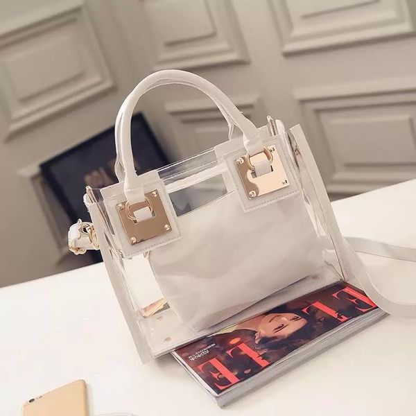 

fashion women clear transparent shoulder bag jelly candy summer beach handbag woman messenger bags bolsa feminina