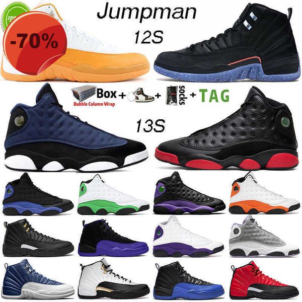 

2022 2022 with box mens basketball shoes jumpman high og 12 12s utility university yellow 13 13s court purple brave blue gold glitter black