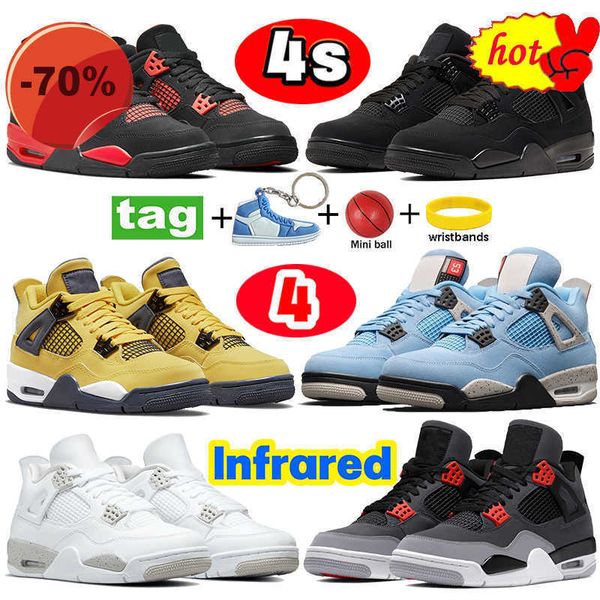 

2022 designer 4 4s men basketball shoes red thunder black cat university blue white oreo tour yellow shimmer bred infrared neon cool grey