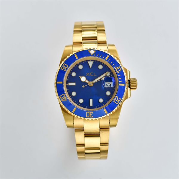 

mens watch classic 41mm automatic mechanical movement full-shell stainless steel strap waterproof luminous dial lady fashion watches folding, Slivery;brown