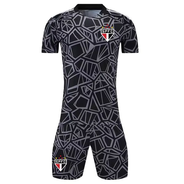 

goalkeeper kits running sets 22-23 sao paulo soccer jerseys men football shirt 2023 sport short sleeves goalie mens kit sports wear, Black;blue