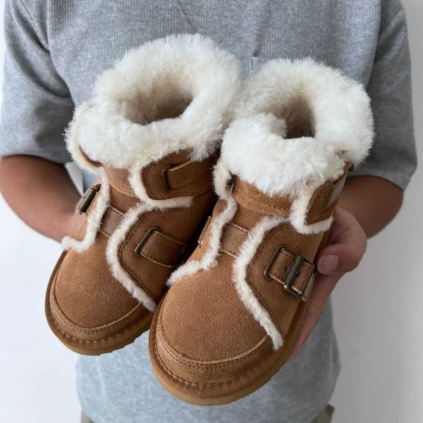 

boots motorcycle snow parent-child autumn winter 2022 new children's short boots boys and girls thickened cotton shoes, Black