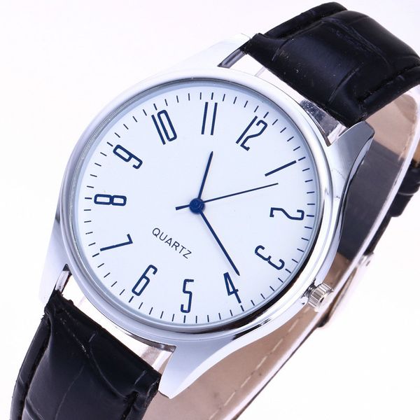 

hbp silver dial watches mens leather watch quartz movement, Slivery;brown