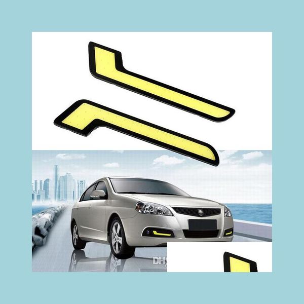 

daytime runnung lights 1 pair car fog lamps led drl daytime running lights dc 12v carstyling cob mobiles external light ce drop deli dhvpb