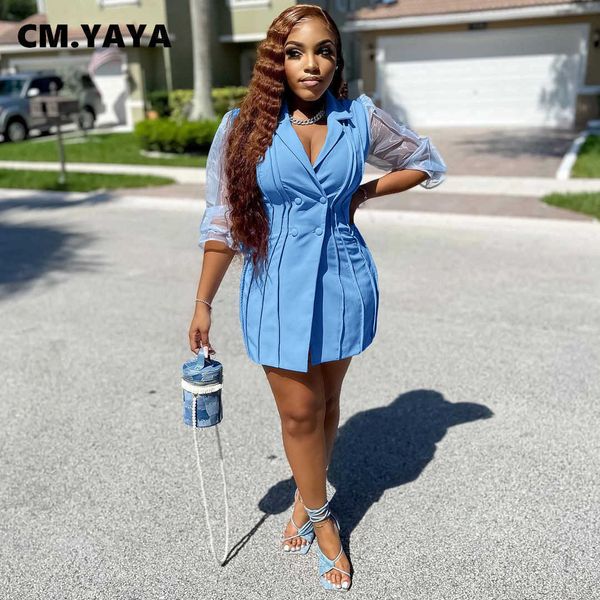 

women's suits blazers cm.yaya women blazers solid short sleeve notched collar double breasted slim blazers office lady fashion clothin, White;black