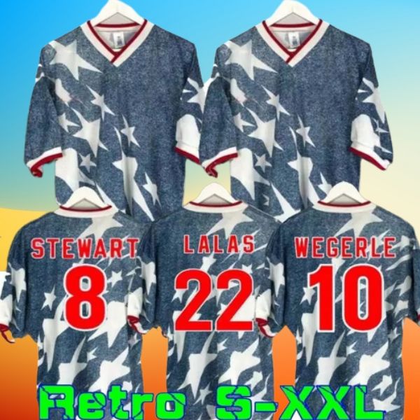 

1994 usa fans tees away soccer jerseys lalas reyna wynalda vintage united states football shirt classic kit, Black;yellow