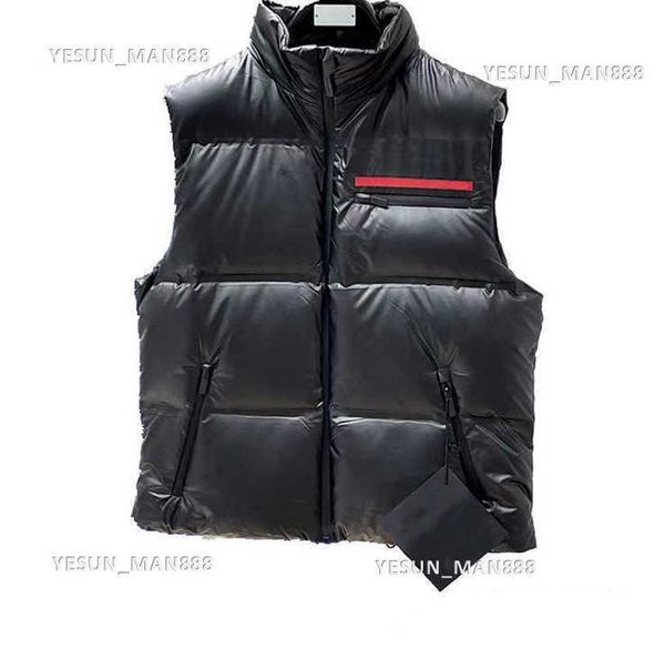 

men's parkas designer luxury prads classic jackets down mens women winter stand collar sleeveless vest coats outdoor warm casual puffer, Black