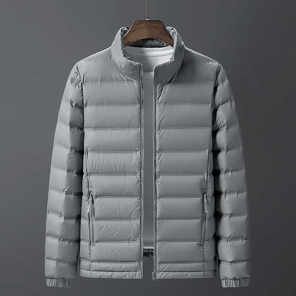

autumn and winter new down stand collar large men's casual light jacket, Black