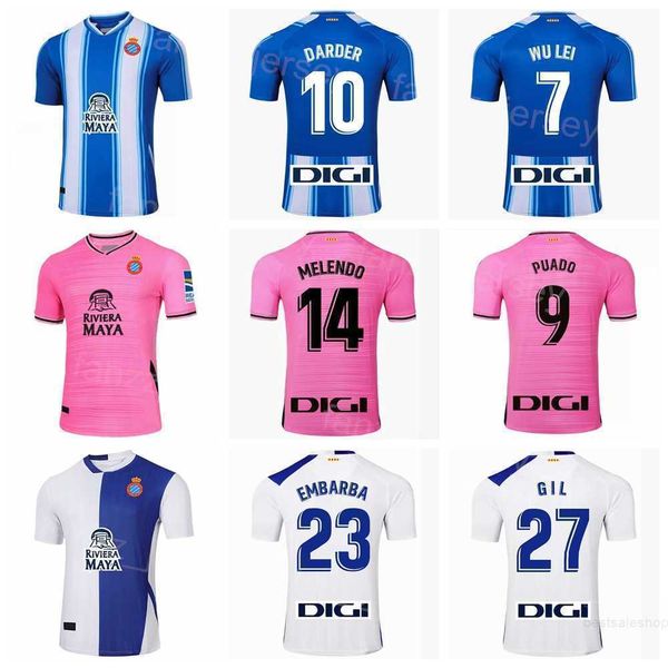 

rcd espanyol 22 23 soccer 10 sergi darder jerseys club 24 sergi gomez 30 luca koleosho 20 edu exposito 14 brian olivan 11 raul de tomas foot, Black;yellow