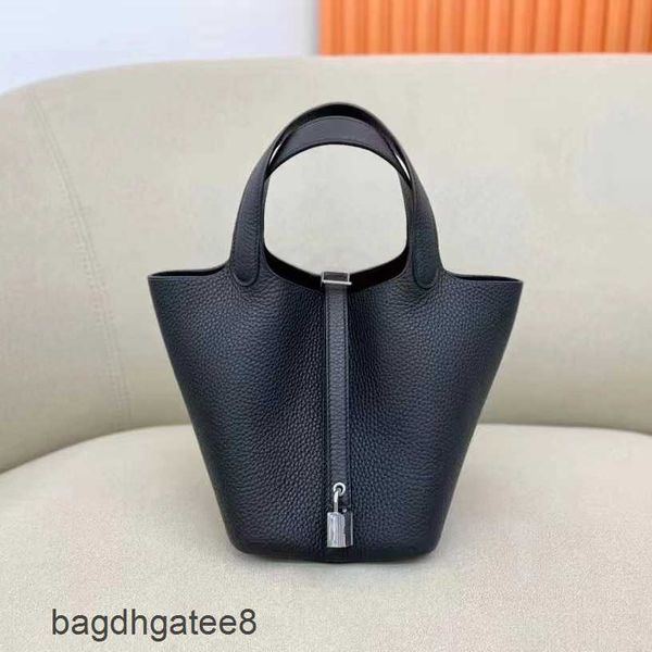 

litchi designer bag he picotin locks 2023 bags basket cowhide hand wax thread layer vegetable grain portable bucket 1xxu