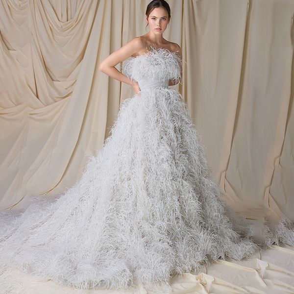 

luxuriant prom dresses high a-line strapless feather dress sleeveless backless unique design draped chapel gown custom made plus size prince, Black