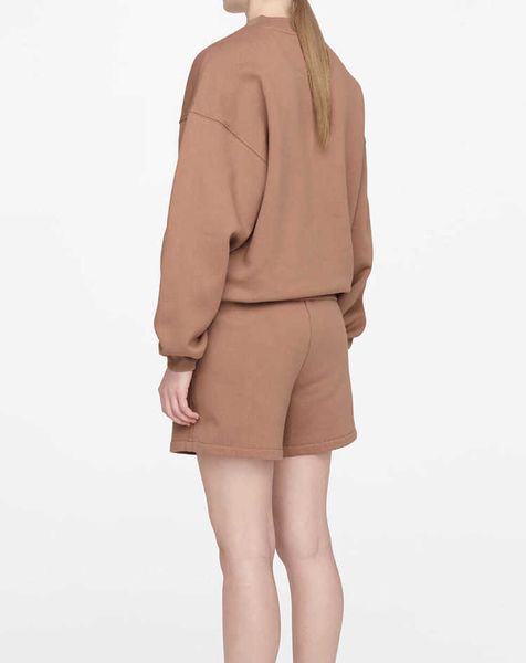 

anine bing women designer pullover sweatshirt classic letter embroidery pure cotton round neck khaki sweater tracksuit3, Black