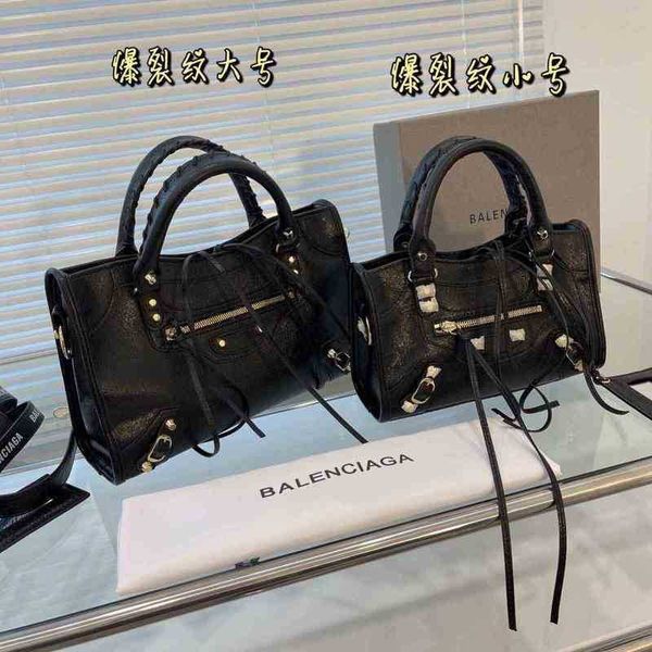

explodes luxurys handbags designer balenciga motorcycle bag cracks women's single messenger is fashionable retro versatile
