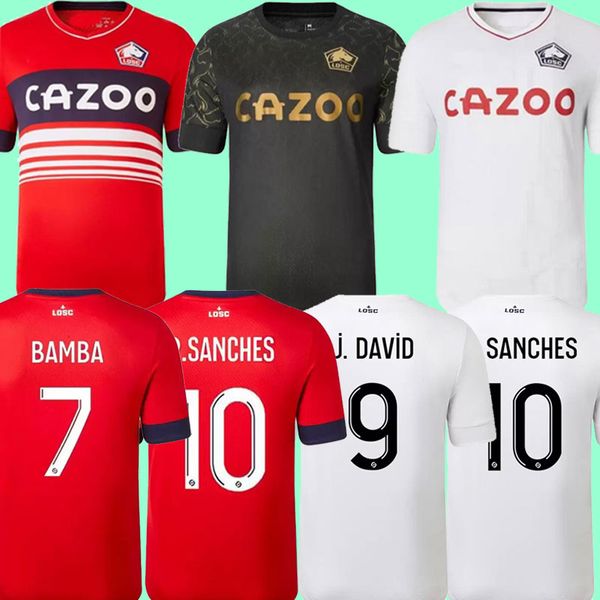 

2022 2023 losc lille soccer jersey cabella david fonte bamba yazici football shirts 22 23 jikone t.weah .araujo m.bayo ismaily maillots de, Black;yellow