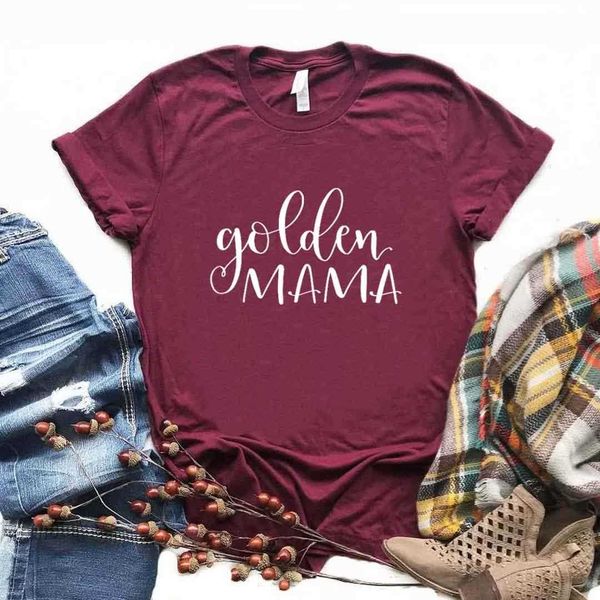 

golden mama print women casual funny t shirt lady yong girl tee r050, White