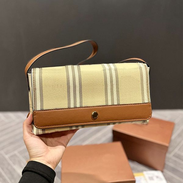 

checkered armpit bag stripes messenger handbags crossbody bags flip wallet long shoulder straps canvas lining designer handbag