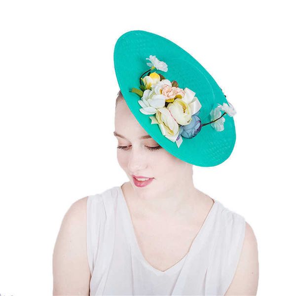 

exaggerated large disc fascinator hat ladies sinamay flowers fascinator girls festival party dance extensions hair clip flowers, Slivery;golden