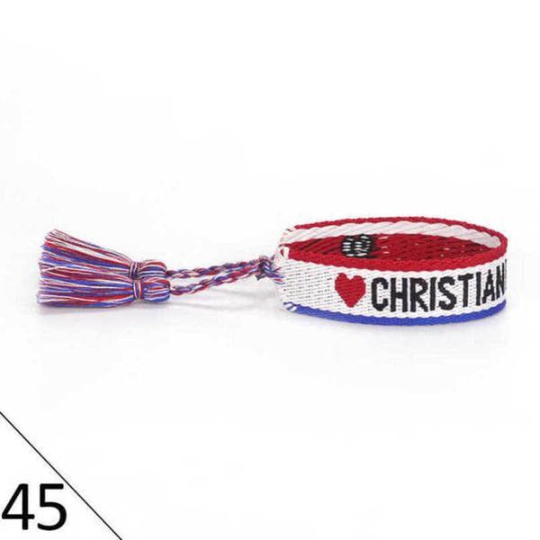 

fashion luxury women's bracelets d brand bangle designer jewelry embroidered word bracelet letter rope woven tassel simple trinket men, Black